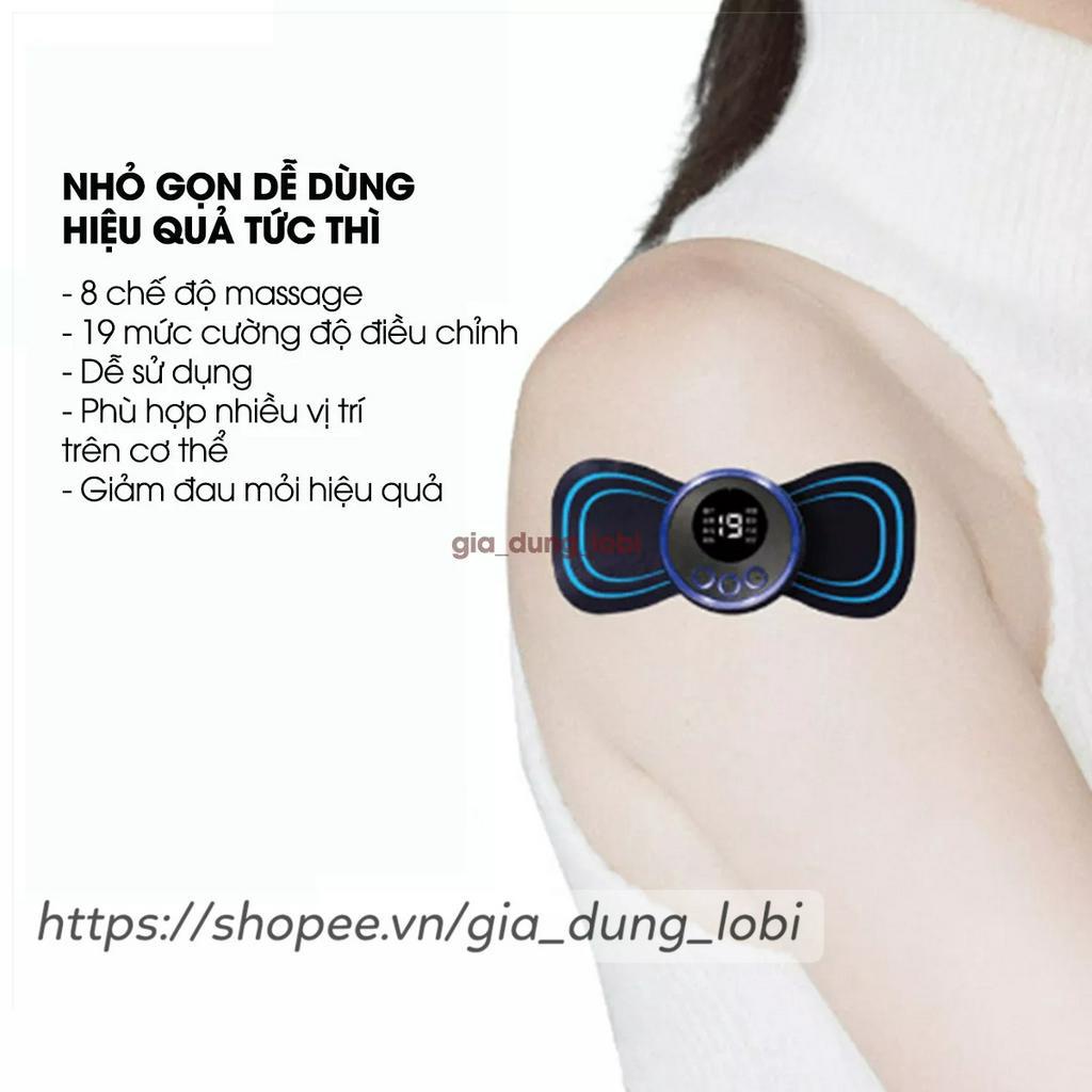 Miếng dán massage toàn thân mini, máy massage cổ vai gáy lưng 6 chế độ xoa bóp
