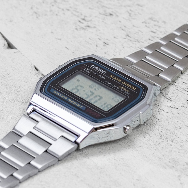 Đồng hồ unisex dây kim loại Casio chính hãng Anh Khuê A158WA-1DF (33mm)