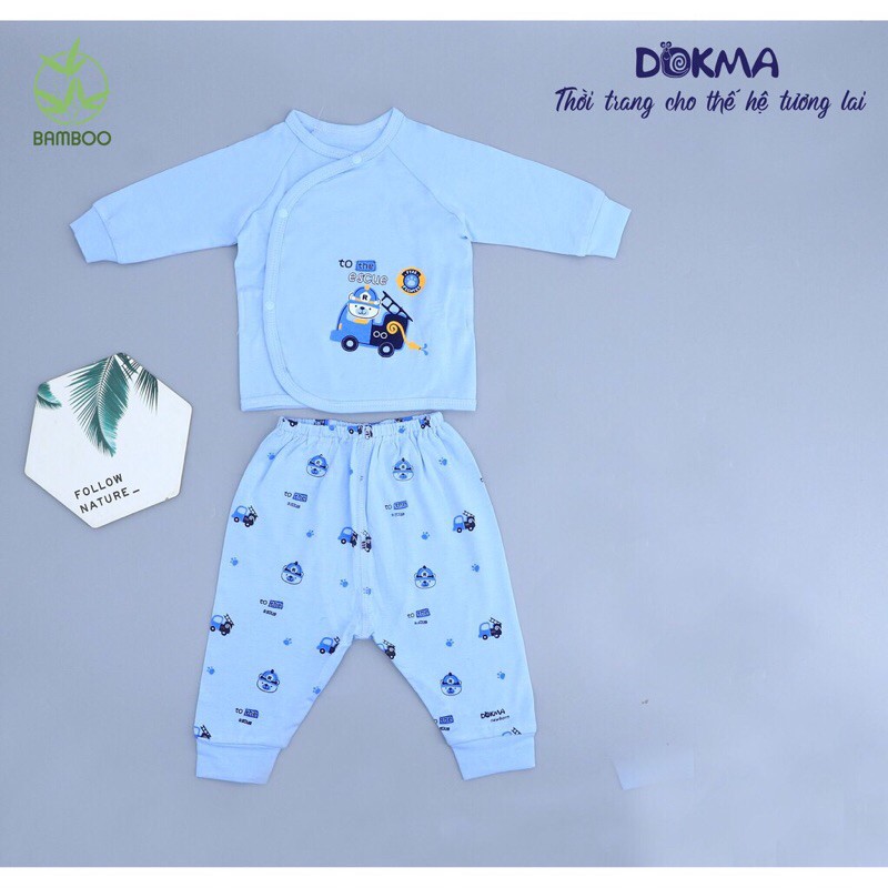[DB527] Bộ sơ sinh Dokma cài lệch sợi tre mềm mịn cho bé trai/bé gái