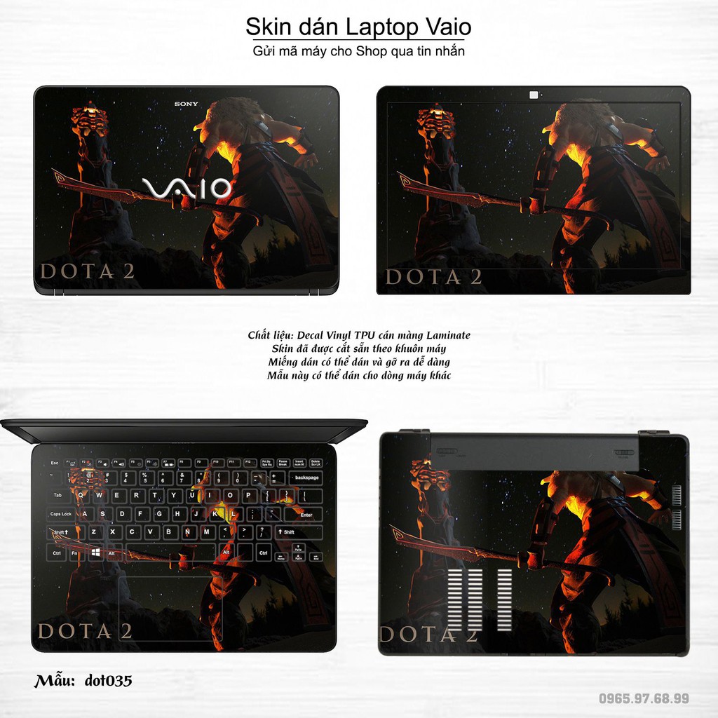 Skin dán Laptop Sony Vaio in hình Dota 2 nhiều mẫu 6 (inbox mã máy cho Shop)