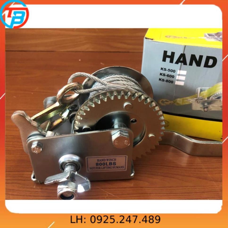Tời quay tay 800 LBS cao cấp chịu tải 360kg hàng đẹp giá tốt CÁP THÉP Thái Bình Vina