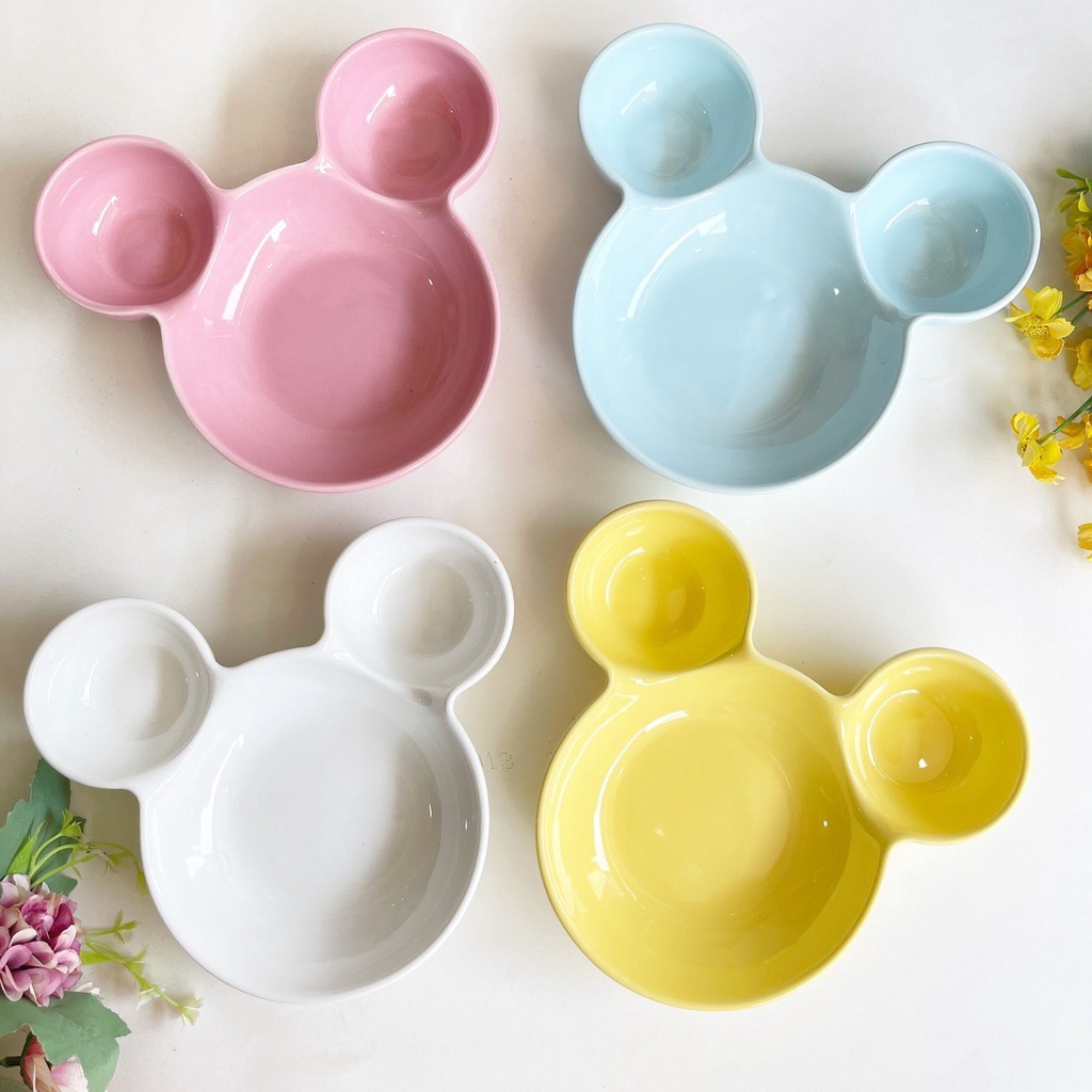 Đĩa Sứ Mickey Nhiều Màu Dĩa sứ trang trí, decor dễ thương đáng yêu S144