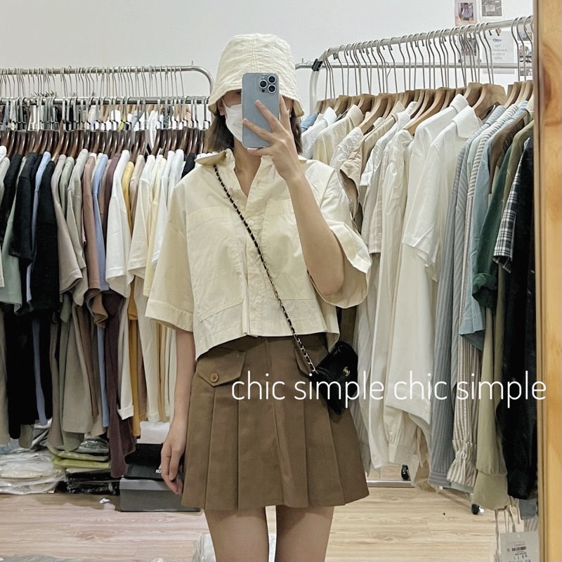 Chân váy kaki nữ kiểu túi trước dày dặn lên form xinh