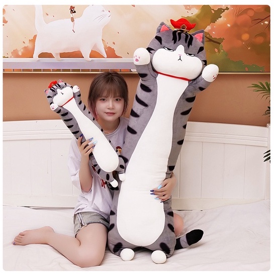 Gấu Bông Mèo Hoàng Thượng Cosplay phom Dài, Gối Ôm Mèo Vua Cute - Hàng Quảng Châu Cao Cấp