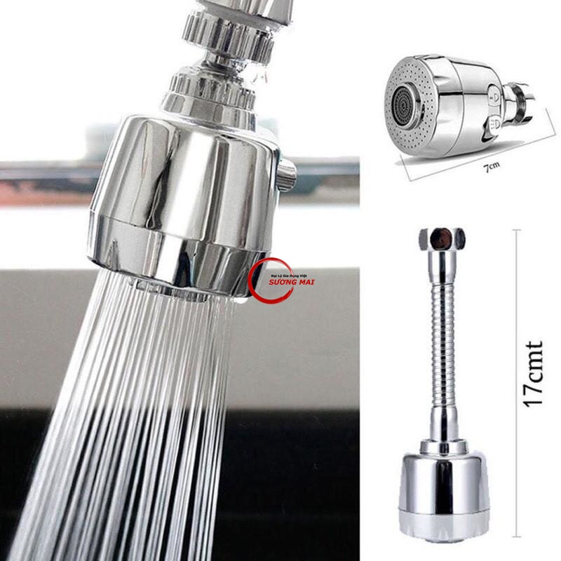 Đầu Vòi Nước Tăng Áp Dài/Ngắn Xoay 360 Độ , 2 Chế Độ Chảy