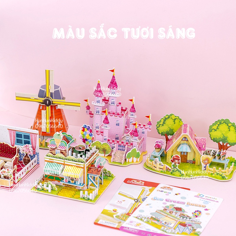 Đồ chơi nhà mô hình 3D bằng xốp cho bé