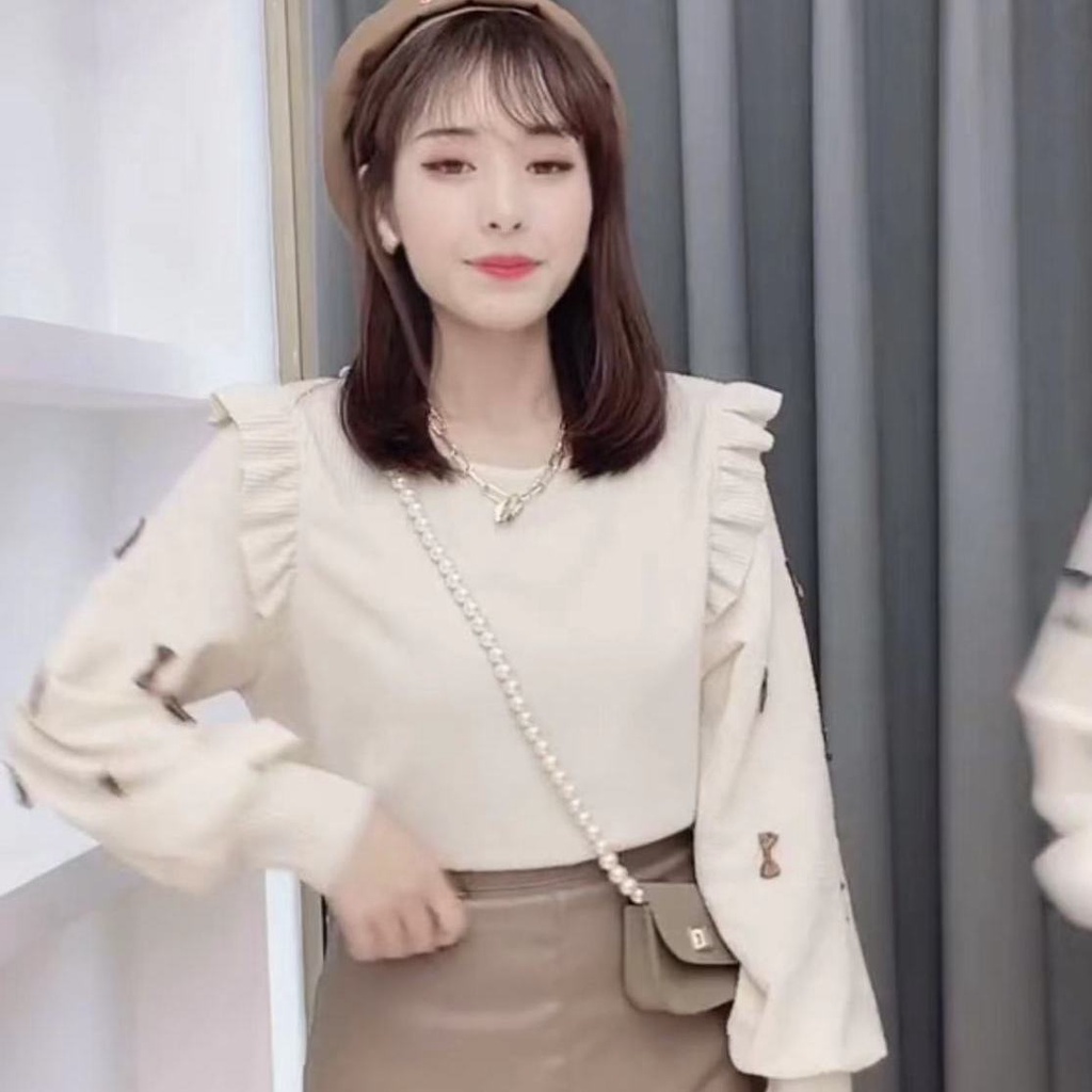 Áo Thun Nữ Dài Tay Cổ Tròn Thời Trang Hàn