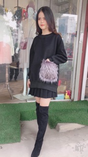 Áo nỉ zara túi lông