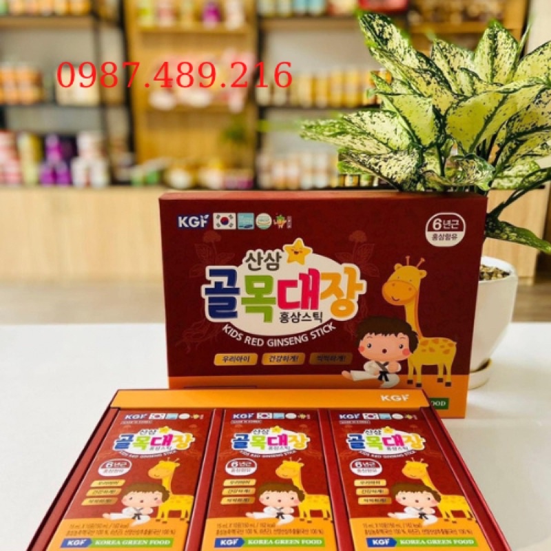 [ Chính Hãng ] Nước Hồng Sâm Trẻ Em Kids Red Ginseng Stick KGF Hàn Quốc, Hộp 30 Gói * 15ml, Giúp Con Khỏe Mạnh Cao Lớn