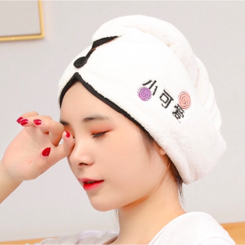 Mũ Quấn Ủ Tóc Nhanh Khô - Khăn Quấn Tóc Nhanh Khô Thần Thánh
