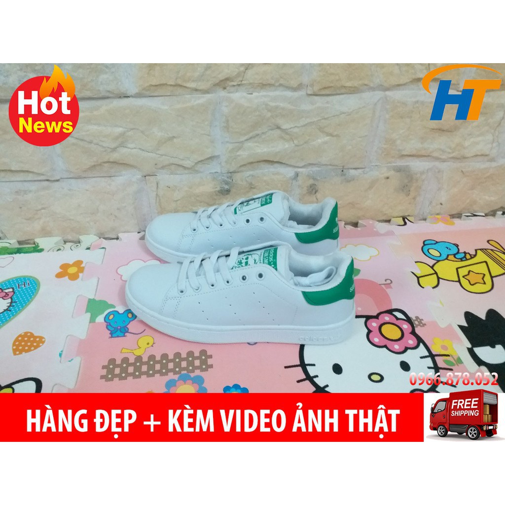 Bảo hành ⚡[SALE OFF] Giày Adidas stan smith gót xanh lá Đẹp Nhất New Nhẩt Xiêu Rẻ . . . new ⚡ . 🌺 `