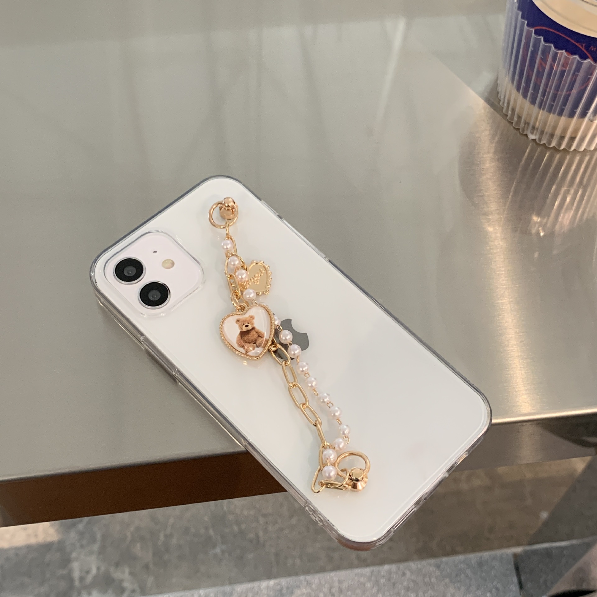 Original New IPhone 11 Case Apple 12pro Hanfeng Ins Protective Case Love Bear Bracelet Vỏ, Bao & Ốp Lưng