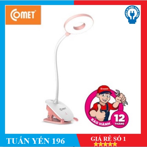 Đèn học kẹp bàn Sạc pin tích điện chống cận COMET 174 , 3W, 3 cấp ánh sáng, thời gian hoạt động 3-5h