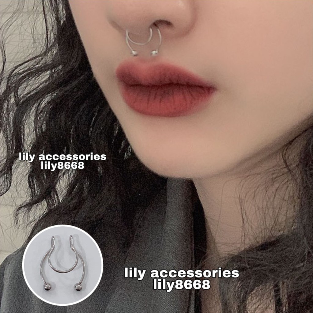 Nose Earring khuyên mũi kẹp mũi titan chữ U không gỉ không đen không dị ứng cho nam nữ unisex