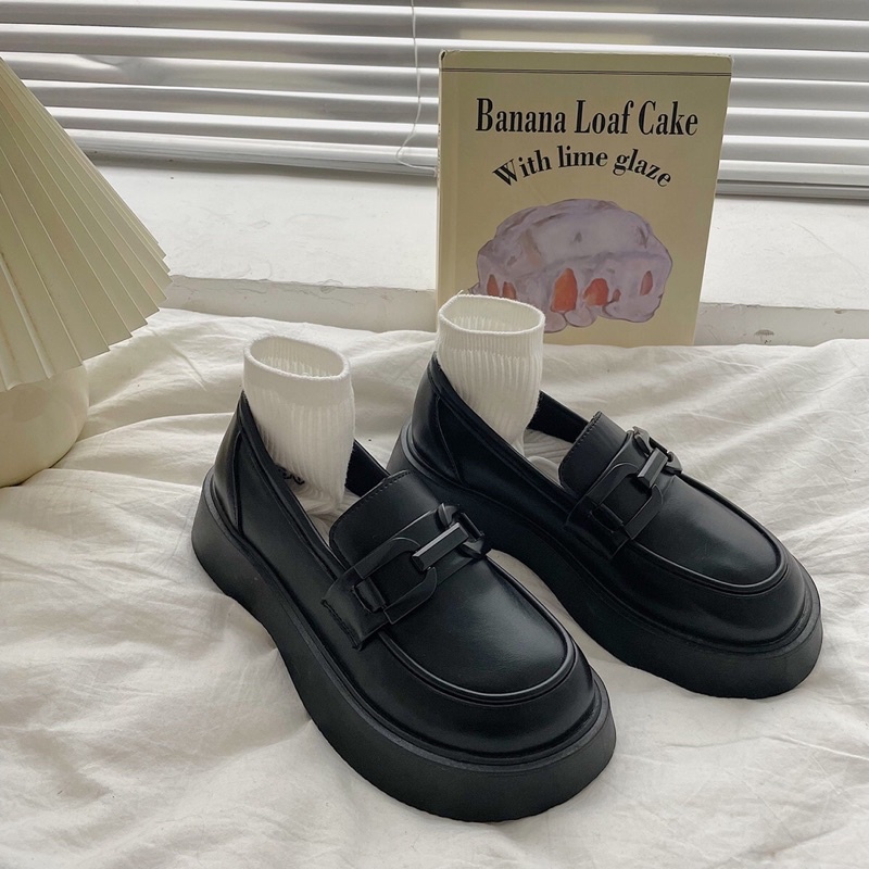 Giày oxford nữ độn đế cao,Giày da ulzzang nữ phong cách Hàn Quốc OX55