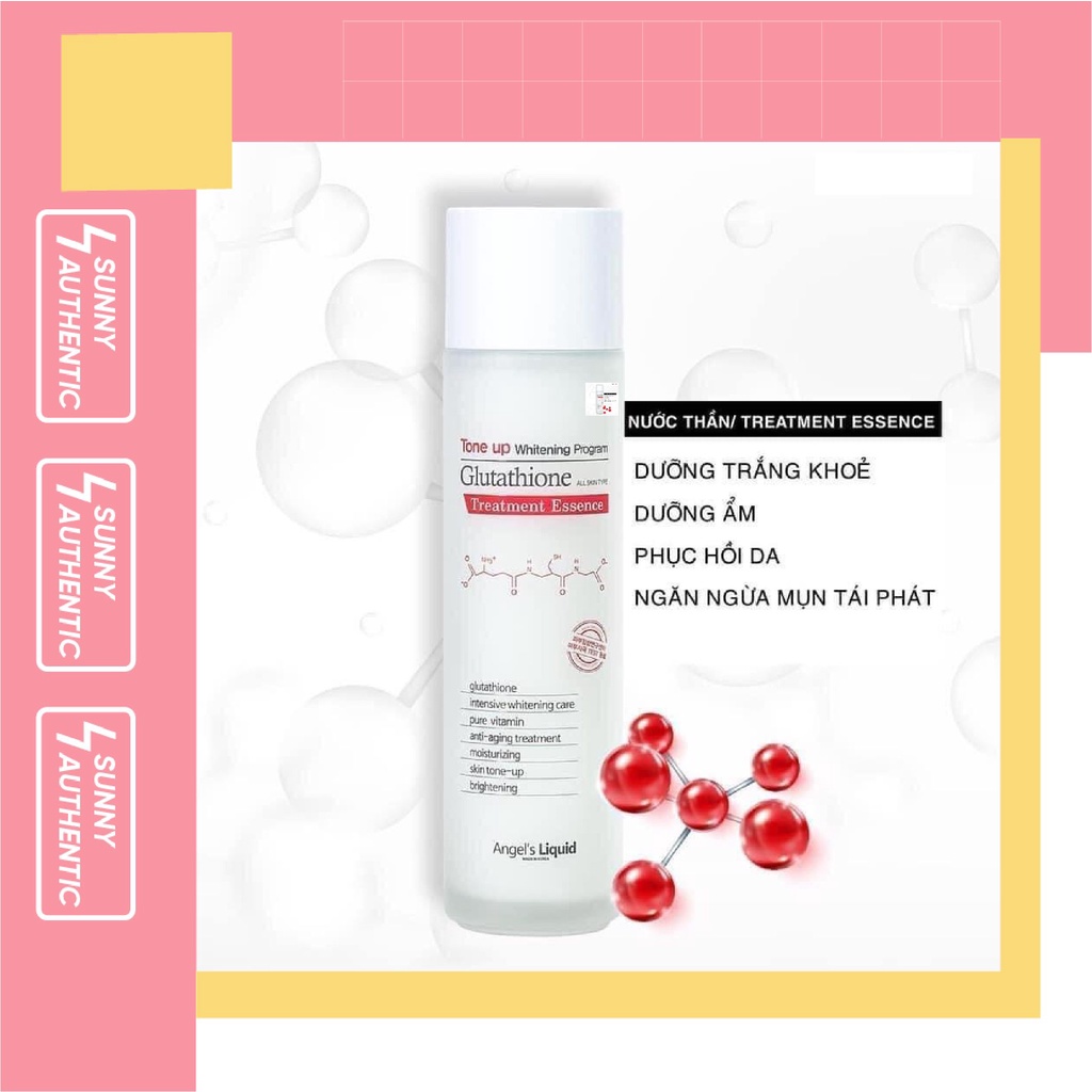 Nước Thần Dưỡng Trắng Da Angels Liquid 7 Day Tone Up Whitening Program Glutathione Treatment Essence 150ml