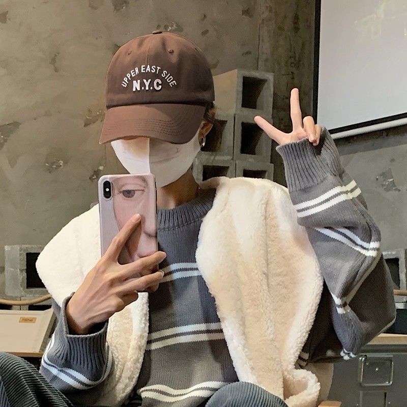 Yang Mi matching hat STMORITZ sunscreen baseball cap for men and women spring and summer brown letter embroidered sports cap