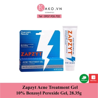 Kem Giảm Mụn Zapzyt 10% Benzoyl Peroxide Gel, 28.35g