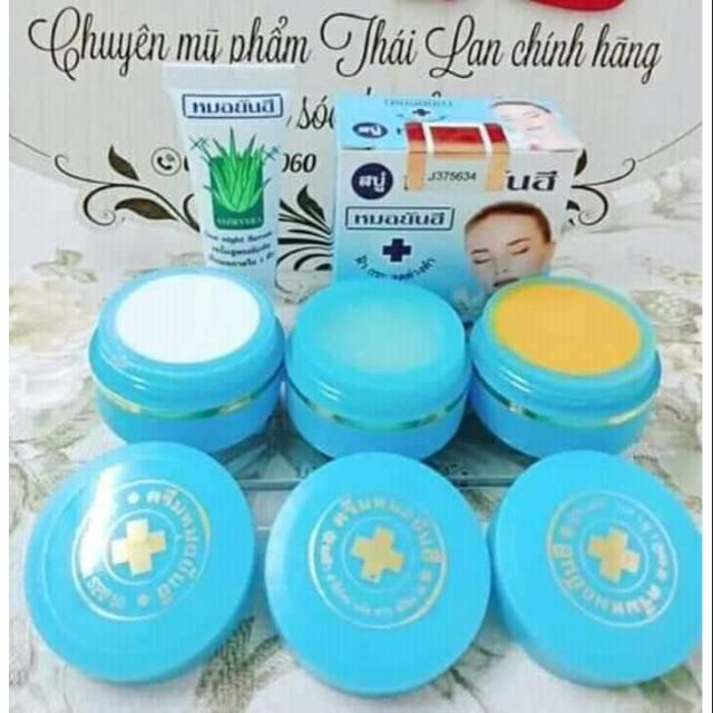 Set Kem Dưỡng da xanh dương tem mác mới