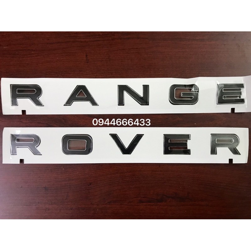 Range rover đen kẻ sọc - Tem range rover - Chữ range rover caro - Logo Range rover