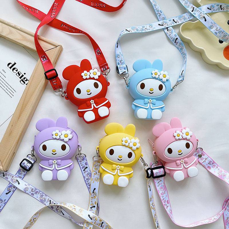 Túi Đeo Chéo silicone Hình Thỏ Xinh Xắn Cho Bé