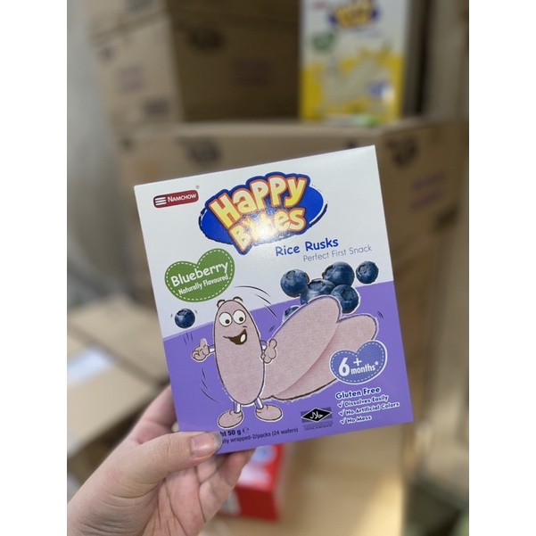 BÁNH GẠO HAPPY BITES CHO BÉ ĂN DẶM HỘP 50gr