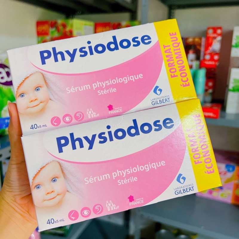 Nước muối sinh lý Physiodose Pháp tép hồng hộp 40 ống