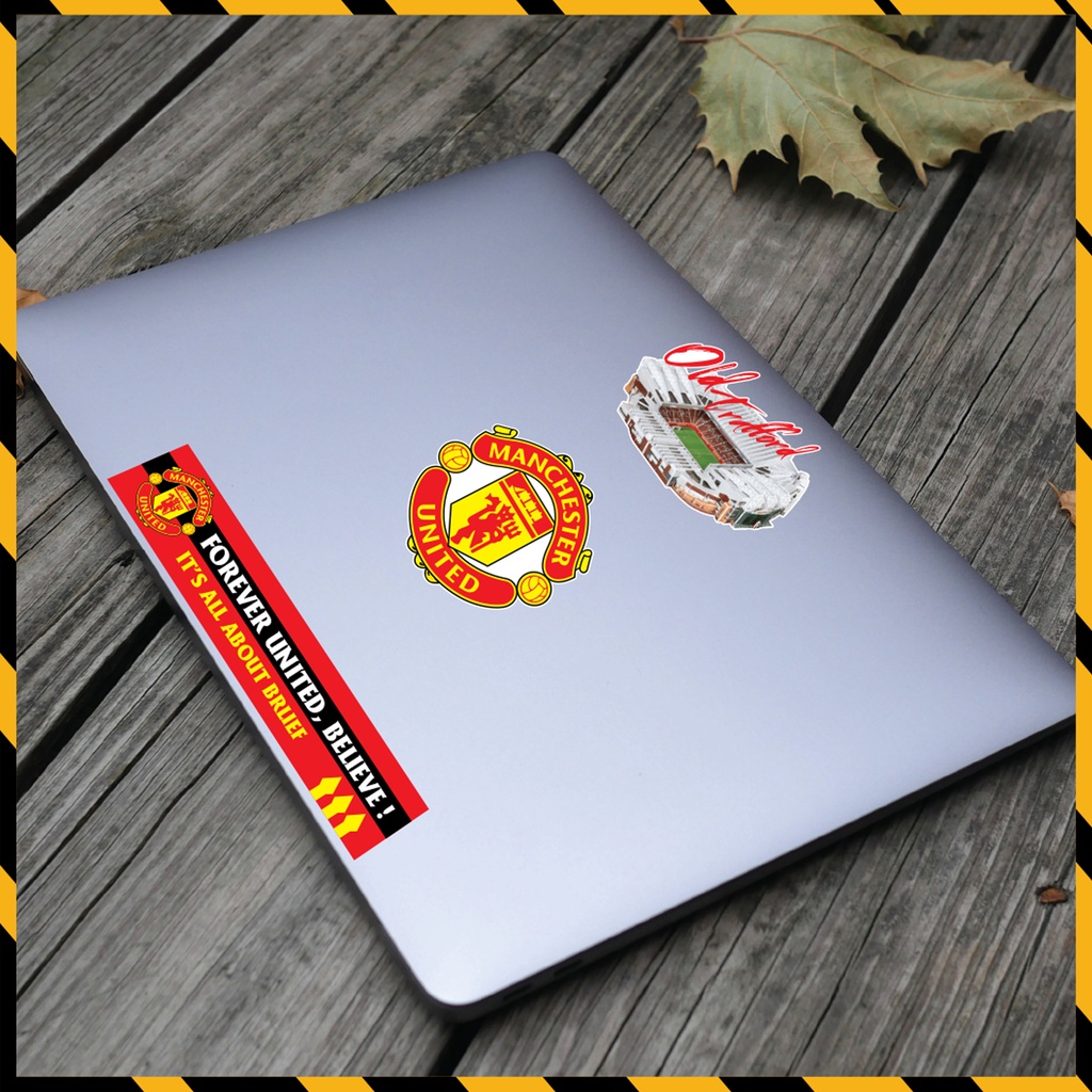 Sticker Bóng Đá Manchester United Dán Tem Xe, Dán Nón, Điện Thoại, Laptop - Logo MU Chất Liệu Chống Thấm Nước, Bền Màu