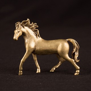Tượng Trưng Bày Phong Thủy, Trang Trí Bằng Đồng Hình Con Ngựa (Kích cỡ: 6.4 x 5.1cm)