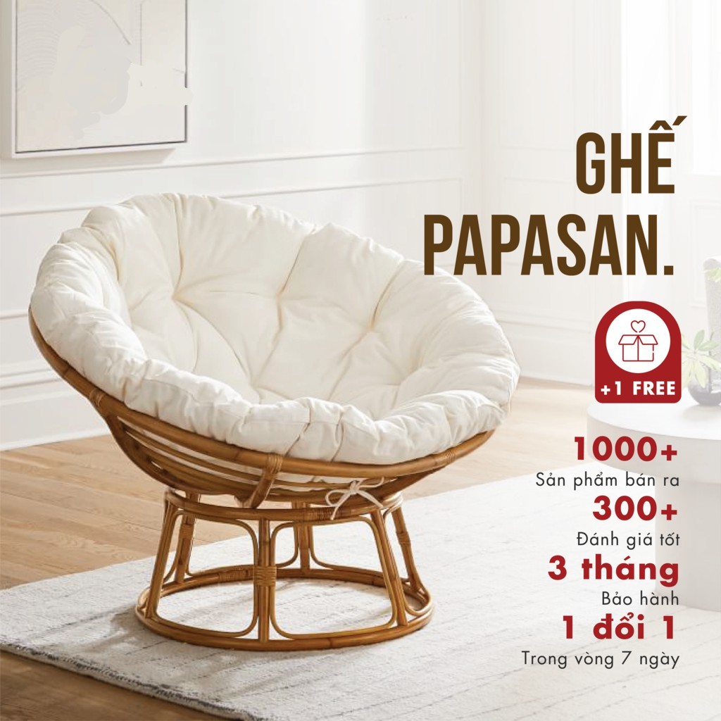 Ghế PAPASAN Tặng kèm nệm cao cấp Decor Việt