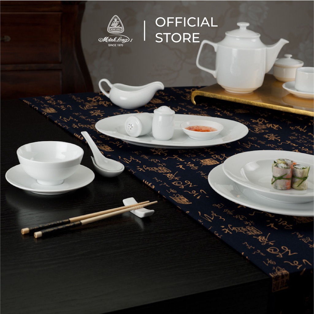 Bộ Đồ Ăn Chén Dĩa Minh Long 09 Sản Phẩm - Jasmine Trắng