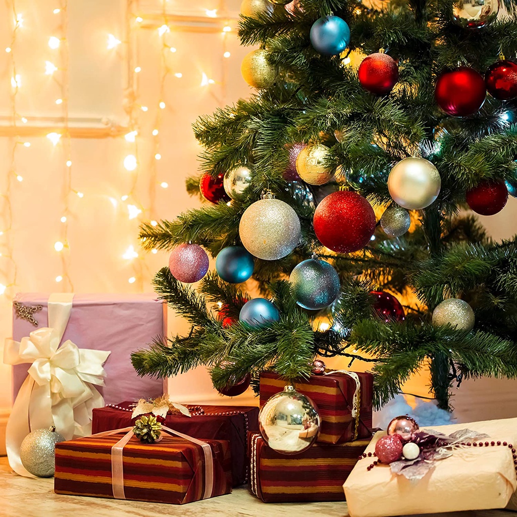 Bộ 36 quả châu 4cm dùng trang trí cây thông Noel đẹp mắt sáng tạo