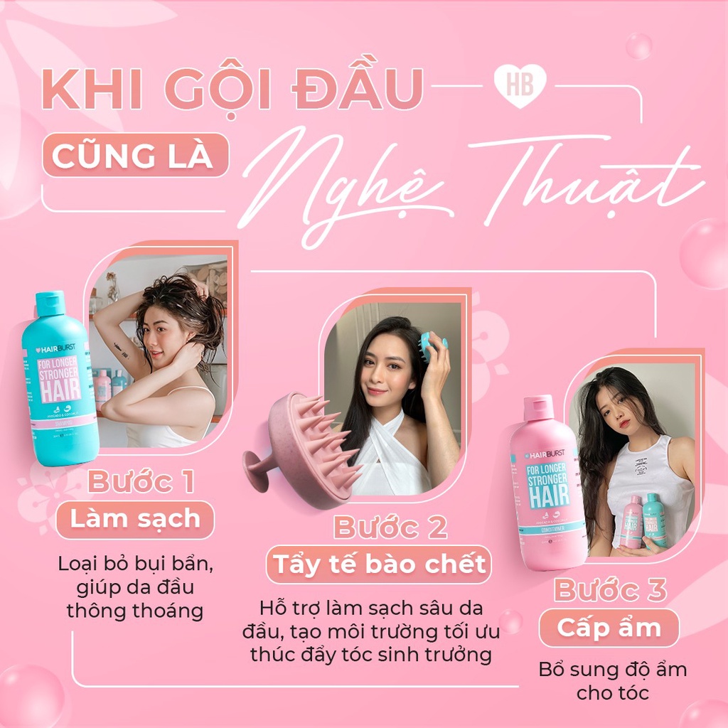 Cặp Dầu Gội Xả Hairburst Chăm Sóc, Kích Thích Mọc Tóc, Ngăn Ngừa Tóc Rụng (350ML)