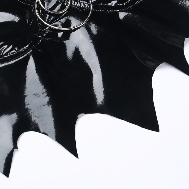 Set Áo Tank Top Cổ Yếm + Chân Váy Mini Phối Dây Xích Thời Trang Halloween Quyến Rũ Cho Nữ