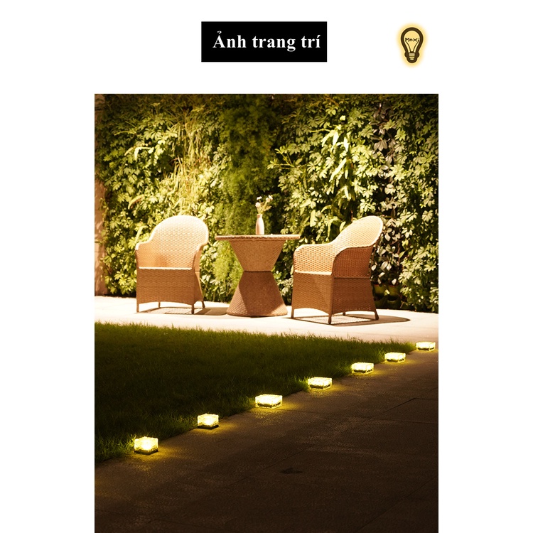 【HÀNG SẴN】Đèn năng lượng mặt trời sân vườn viên đá trang trí DECOR ngoài trời chống thấm nước MOXI.