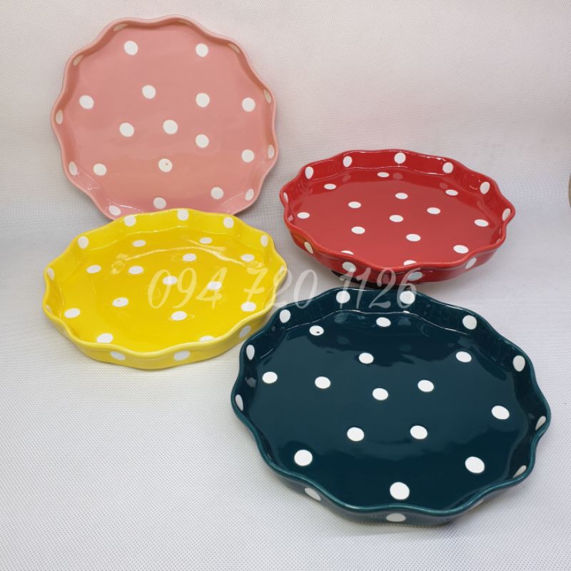 ĐĨA CHẤM BI NHIỀU MÀU SIÊU ĐẸP ĐK 20cm - GỐM SỨ CAO CẤP.