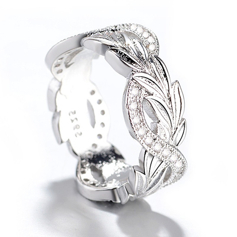 Aifei Jewellery Women Ring Flower Mosaic Diamond 925 Sterling Silver R1178