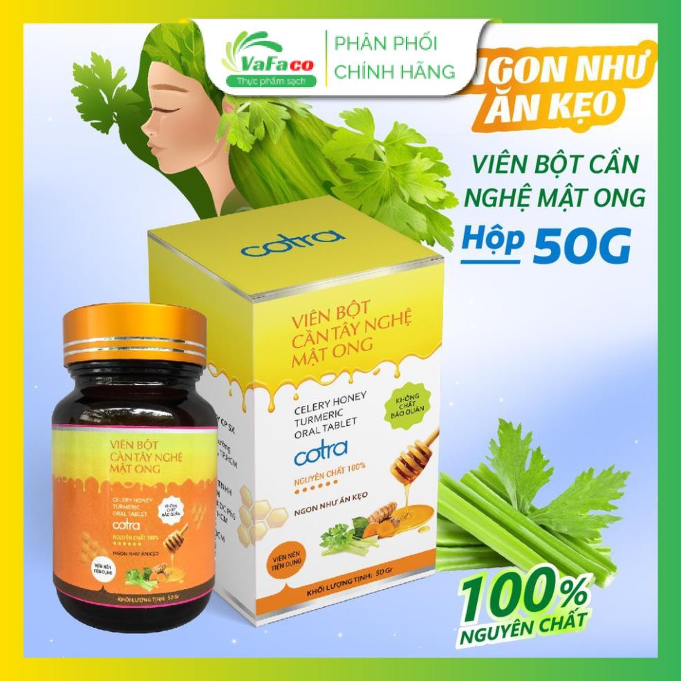 Viên bột cần tây nghệ mật ong sấy lạnh nguyên chất (50g, 80g) giúp giảm cân, làm đẹp, tái tạo và làm trắng da, detox