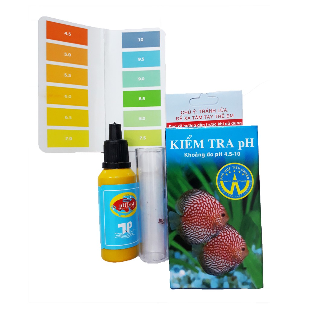 Dung Dịch Đo pH Hồ Cá - Bộ Test pH Nước Bể Cá Có Ống Nghiệm
