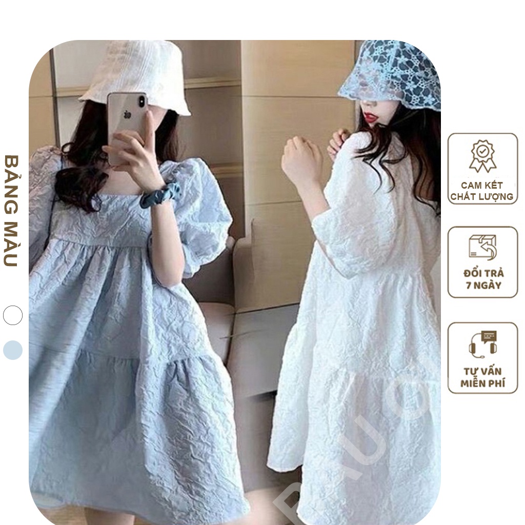 [BAUOI V16] VÁY BẦU CÔNG SỞ XINH - ĐẦM BẦU BABYDOLL DÁNG XÒE, VẢI GẤM XỐP CHẤT ĐẸP MẶC ĐI LÀM ĐI CHƠI ĐỂU ĐẸP