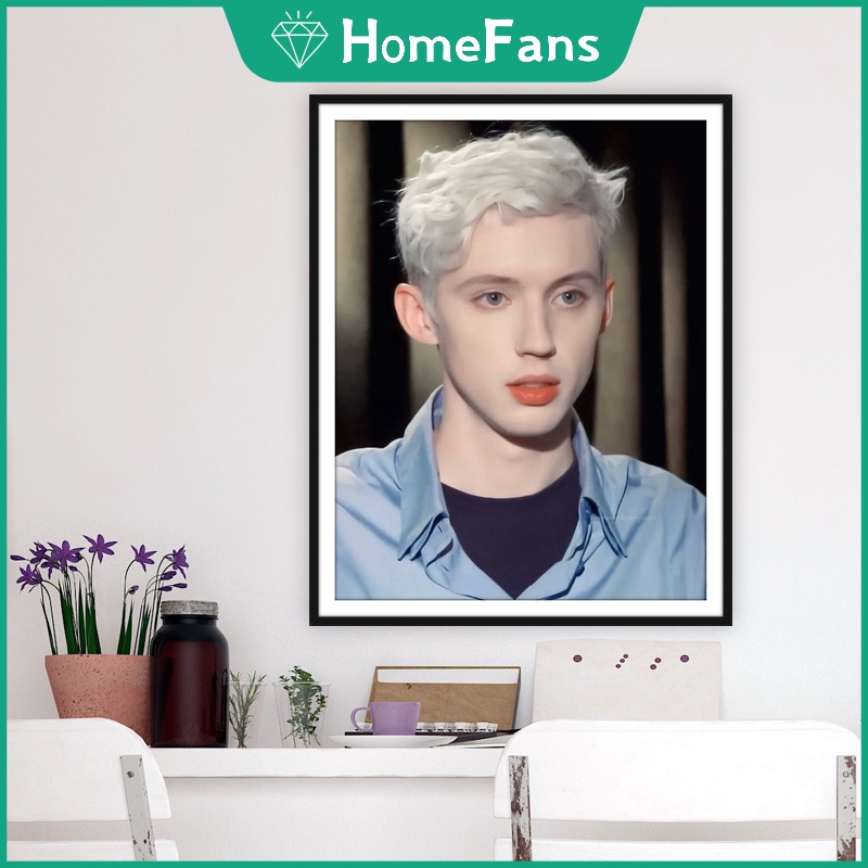 Bộ Tranh Đính Đá 5D Tự Làm Hình Ca Sĩ Troye Sivan 40x50cm Trang Trí Nhà Cửa