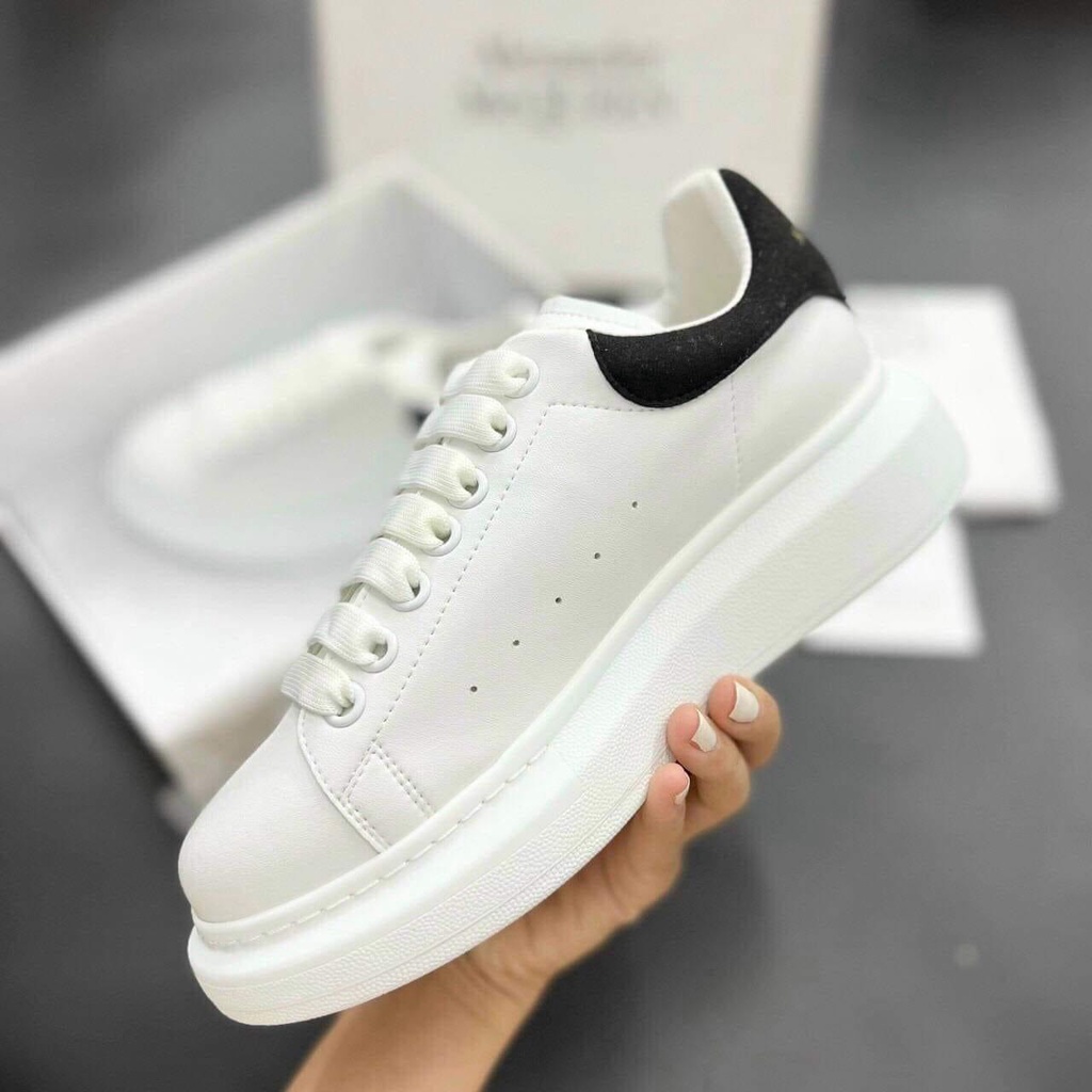 Giày Sneaker Mcq Trắng, Giày MC Queen trắng gót nhung nỉ chuẩn đẹp Tăng Chiều Cao 5cm Đủ Size Nam Nữ | BigBuy360 - bigbuy360.vn