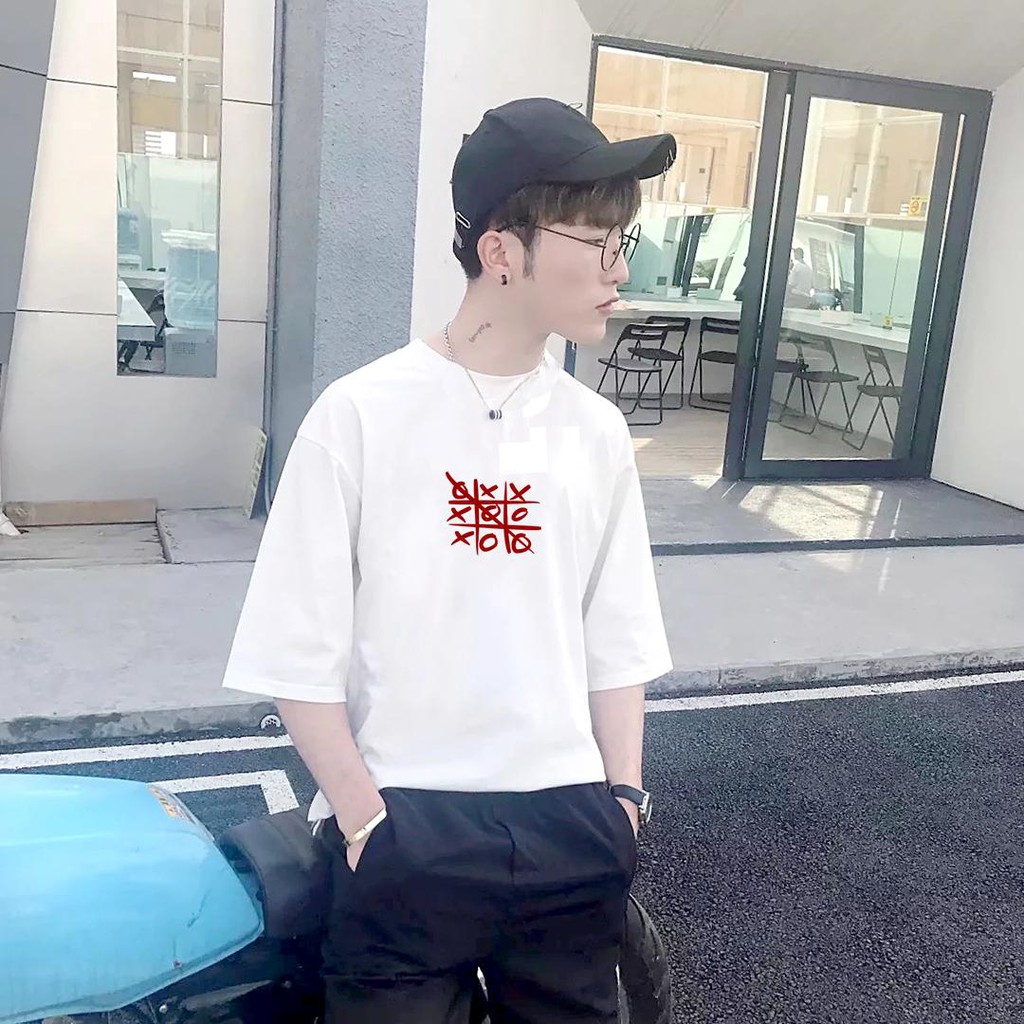 Áo thun tay lỡ nam form rộng in hình bàn cờ caro vải dày mịn TEEWO115