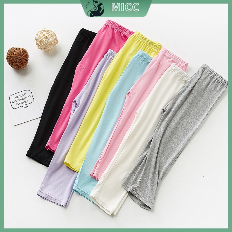 Quần Legging Cotton Co Giãn Màu Sắc Kẹo Ngọt Thời Trang Cho Bé