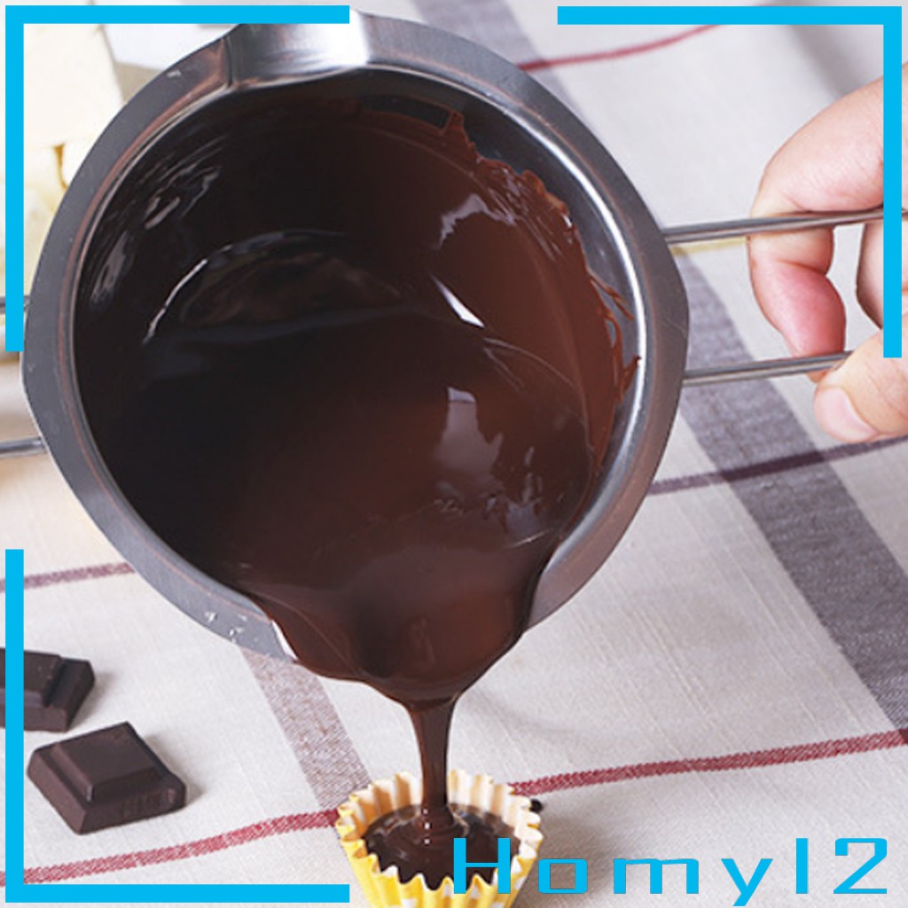 [HOMYL2] Long Handle Stainless Steel Chocolate Melting Pot Heating Chocolate Butter