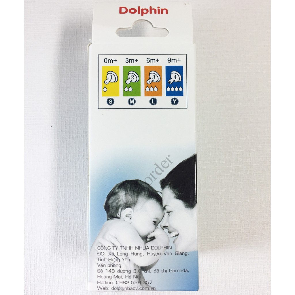 [FreeShip] Bình Sữa Streamline Cổ Hẹp 80ml Dolphin - Tặng 1 Núm Ty Siêu Mềm - DP018C