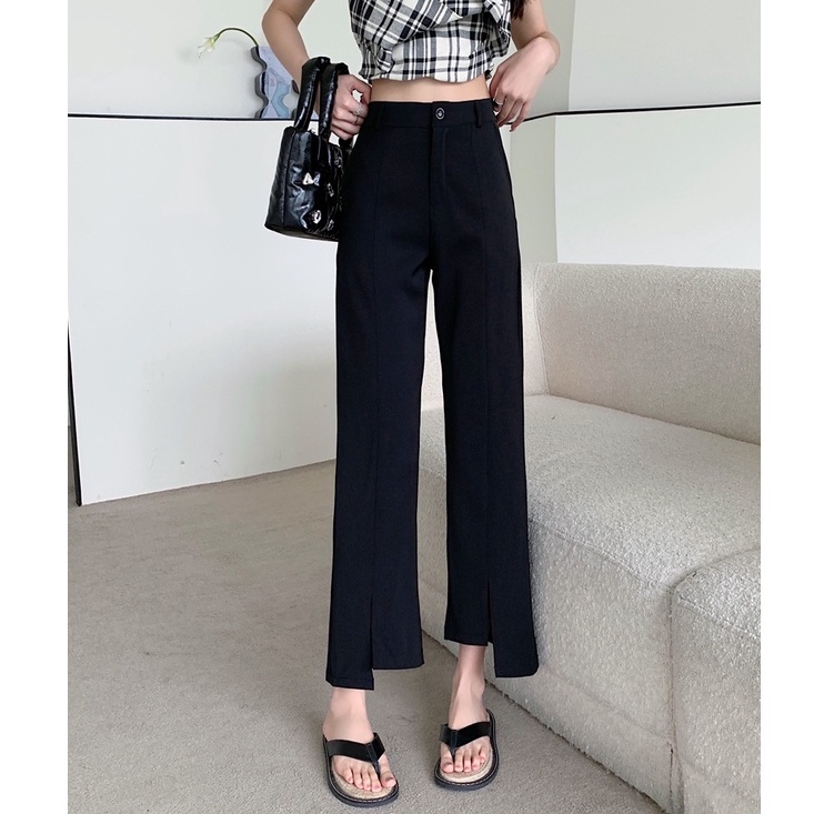 Quần Dài Ống Rộng Xẻ Tà Lưng Cao Thời Trang Mùa Hè 51978