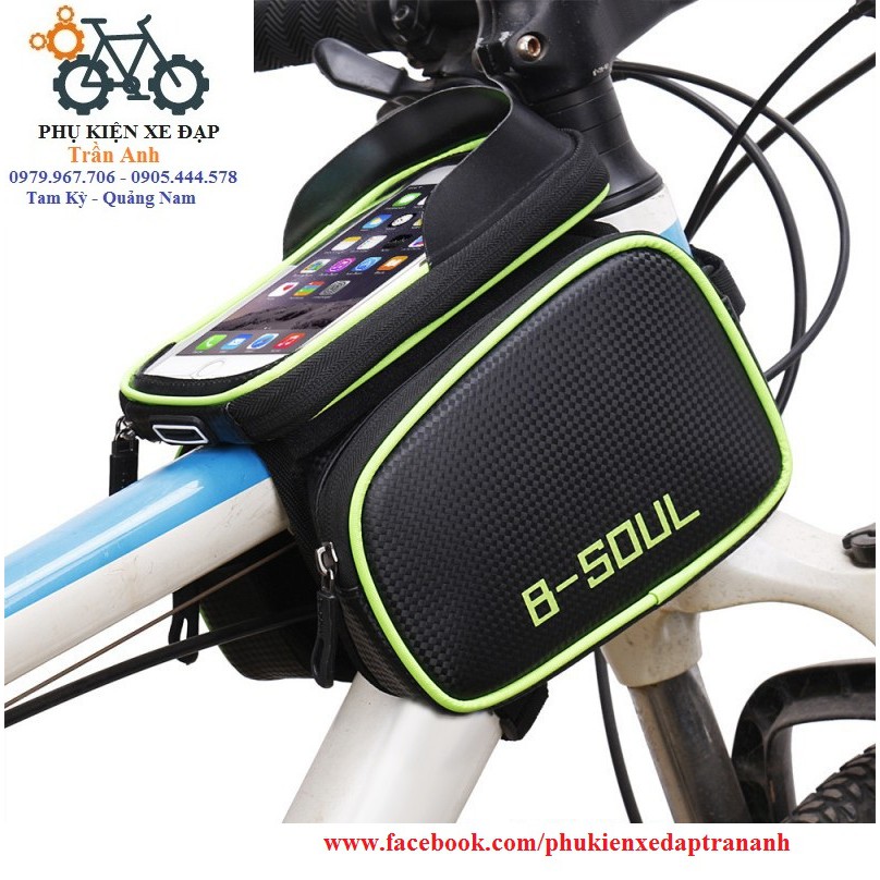 Túi đôi treo sườn xe đạp B-Soul có kệ điện thoại | BigBuy360 - bigbuy360.vn
