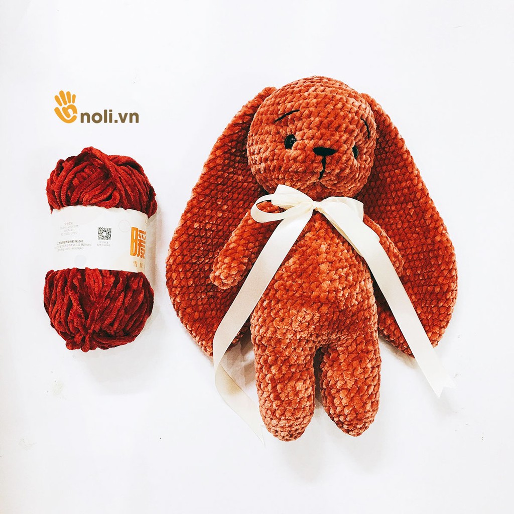 Len nhung chenille 6mm đan móc khăn, chăn, áo, thú bông, siêu mềm mịn, không rụng lông, ấm áp 100g nội địa Trung (21-37)
