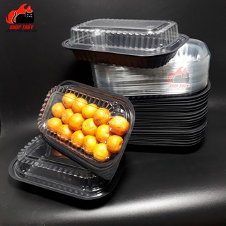 Hộp nhựa đậy chữ nhật đế đen HT17 - 50 hộp.